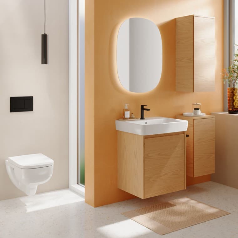 Geberit ogledalo Option Oval z umivalnikom Selnova Square Geberit ogledalo Option Oval z umivalnikom Selnova Square