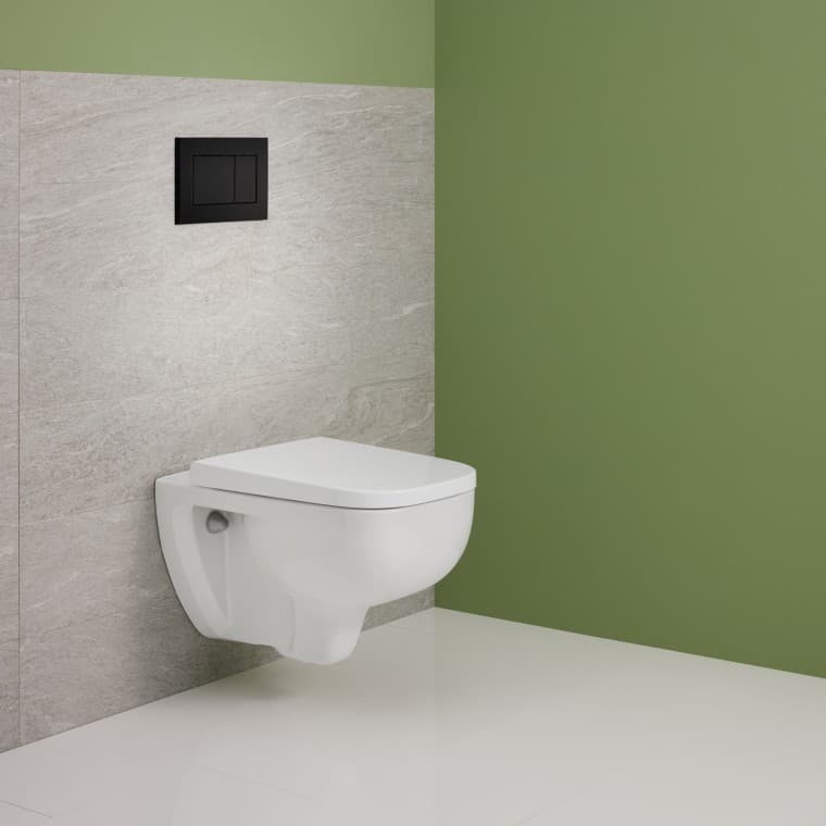 Čiste linije, učinkovito splakovanje: Keramični WC‑ji z izrazitimi oblikami, na voljo tudi z inovativno tehnologijo TurboFlush. Čiste linije, učinkovito splakovanje: Keramični WC‑ji z izrazitimi oblikami, na voljo tudi z inovativno tehnologijo TurboFlush.