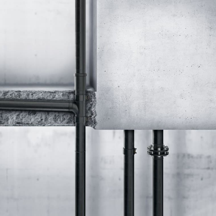 Cevi Geberit PE se lahko polagajo tudi v beton Cevi Geberit PE se lahko polagajo tudi v beton