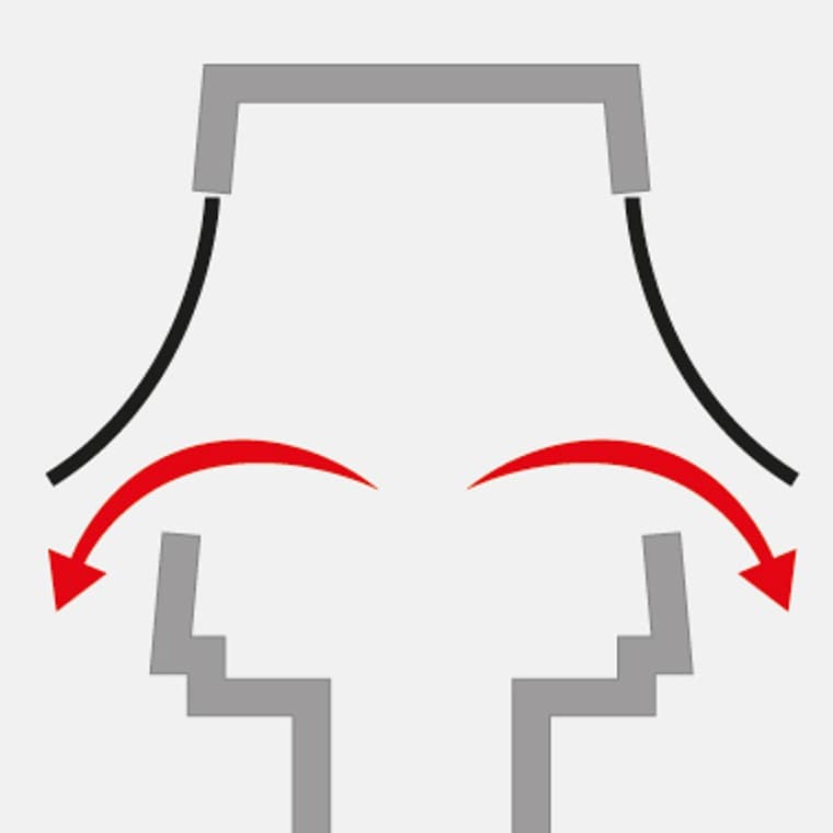 Visok nadtlak iz kanalizacije se prav tako izenači s pomočjo odpiranja membran. Visok nadtlak iz kanalizacije se prav tako izenači s pomočjo odpiranja membran.