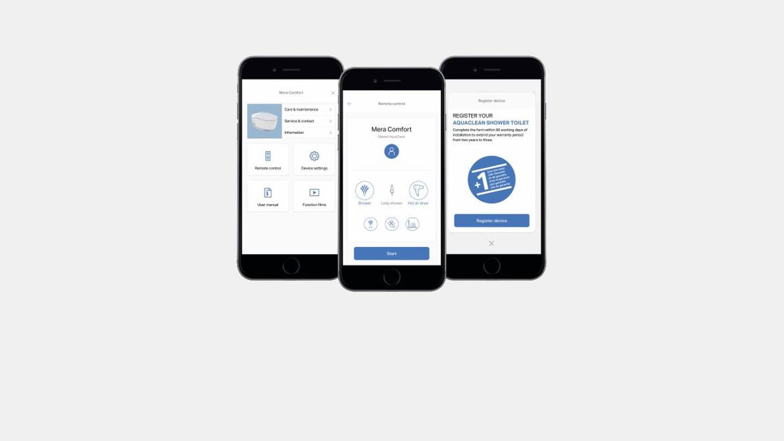 Geberit Home aplikacija na mobilni napravi Geberit Home aplikacija na mobilni napravi