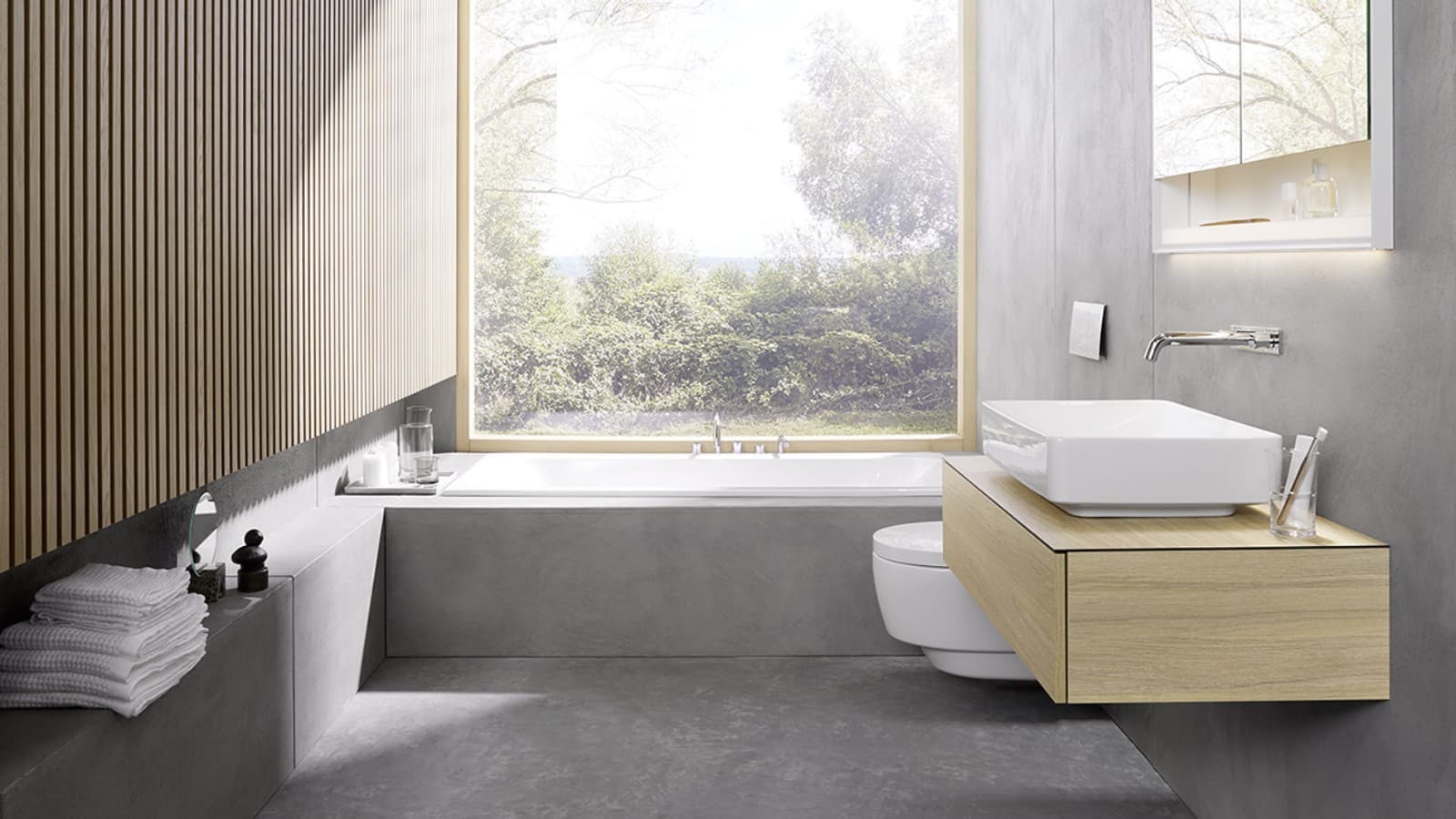 Geberit AquaClean Mera Classic in ogledalna omarica Geberit ONE Geberit AquaClean Mera Classic in ogledalna omarica Geberit ONE
